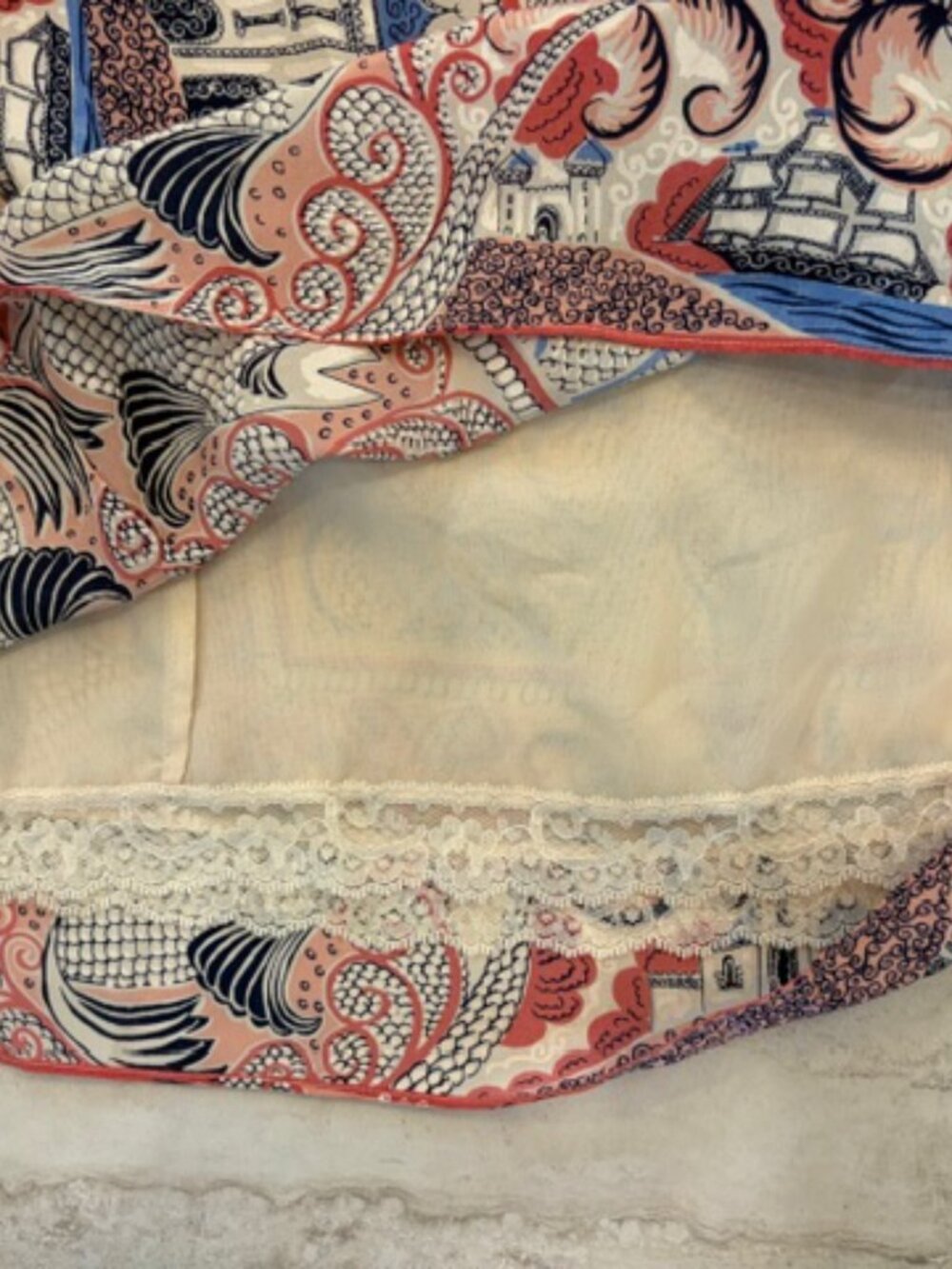 Anthropologie Floreat 100% Silk Women's Dress Size Small Nautical Rope Coastal - Picture 6 of 11